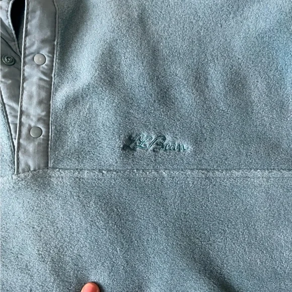 VTG ll bean women’s med pullover quarter snap fleece light blue green vintage - Picture 2 of 10